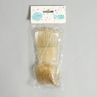 Ложки пластиковые &laquo;Блеск&raquo;, в наборе 12 штук, цвет золото