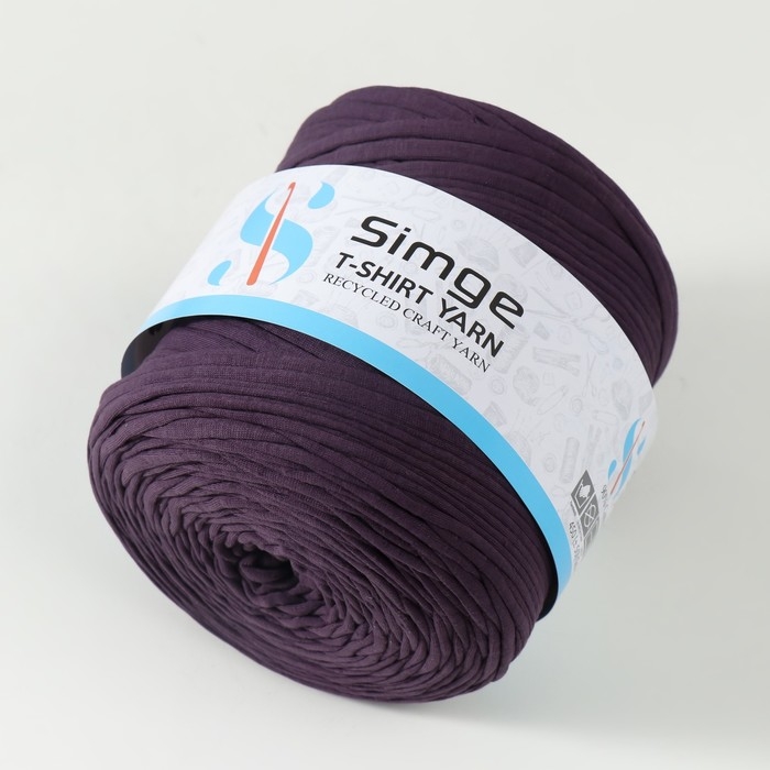 Трикотажная пряжа вторичная 90% хлопок,10% п/э, 100м/450&plusmn;50 гр (сирень) МИКС