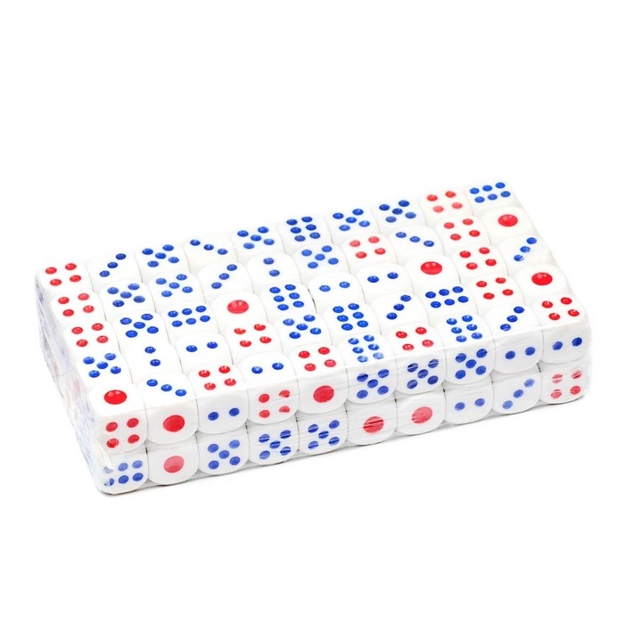 Кости игральные, 1.6 х 1.6 см, набор 100 шт Кости игральные, 1.6 х 1.6 см, набор 100 шт