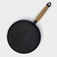 Сковорода блинная литая чугунная Magma, d=22 см, h=1.5 см, деревянная ручка, индукция Сковорода блинная литая чугунная Magma, d=22 см, h=1.5 см, деревянная ручка, индукция