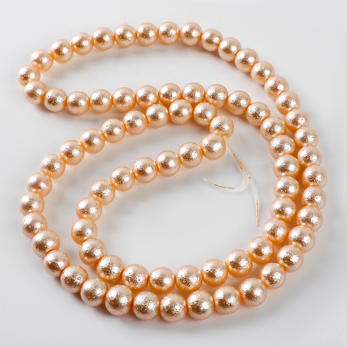 Бусины из стекла, набор 78 шт., размер 1 шт. &mdash; 10 мм, цвет бежевый