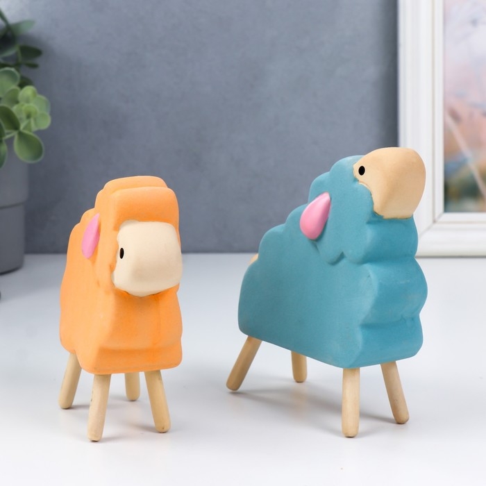 Сувенир керамика Сувенир керамика "Барашки" набор 2 шт 10,8х3,6х11,3 см 11,5х3,7х10,2 см