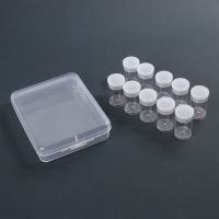 Набор баночек для декора, 10 шт, в органайзере, 5 мл, 12 &times; 9 &times; 2,9 см, цвет прозрачный