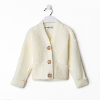 Кардиган детский KAFTAN, р. 30 (98-104 см), молочный Кардиган детский KAFTAN, р. 30 (98-104 см), молочный