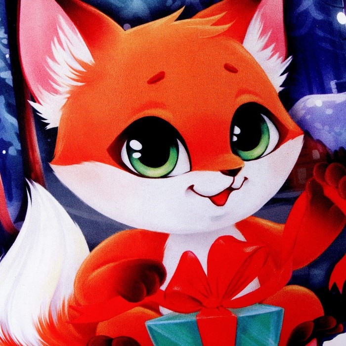 Новогодняя подушка круглая &laquo;Лисёнок&raquo;, на новый год