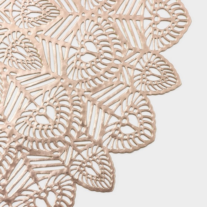 Салфетки сервировочные на стол Доляна «Цунами», d=38 см, 4 шт, цвет золото Салфетки сервировочные на стол Доляна «Цунами», d=38 см, 4 шт, цвет золото