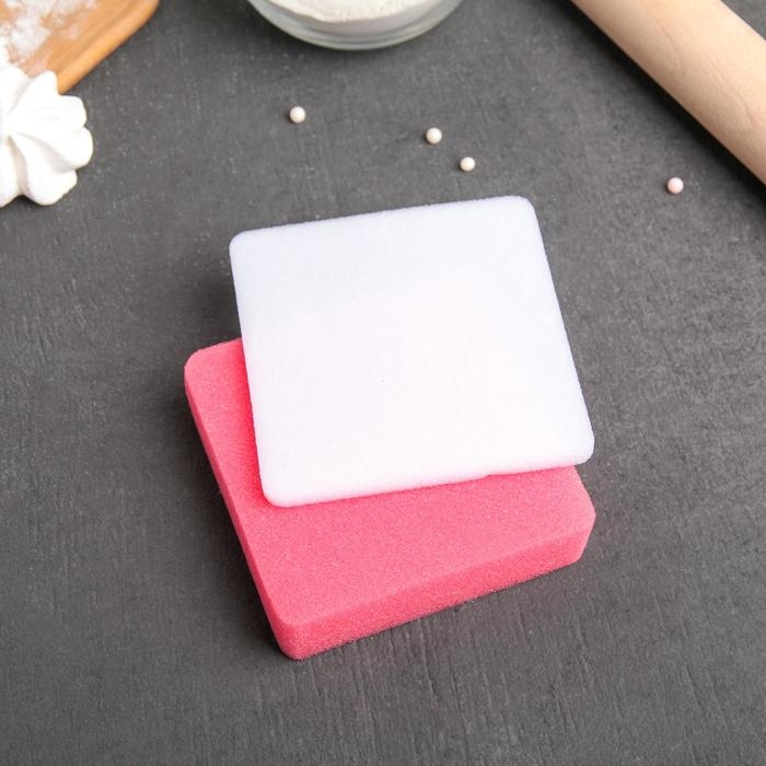 Набор матов для моделирования и сушки цветов из мастики, 9,5&times;9,5&times;1,5 см, 2 шт, цвет белый, розовый