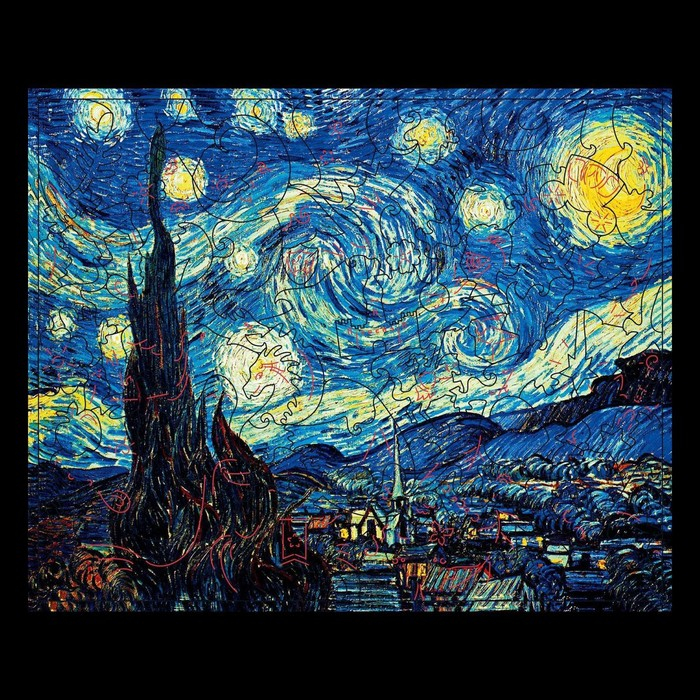 Пазл деревянный фигурный. Винсент Ван Гог «Звёздная ночь», 126 элементов Пазл деревянный фигурный. Винсент Ван Гог «Звёздная ночь», 126 элементов