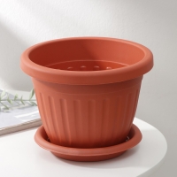 Горшок для цветов с поддоном &laquo;Сильвер ЭКО&raquo;, 2.6 л, d=20 см, цвет терракотовый