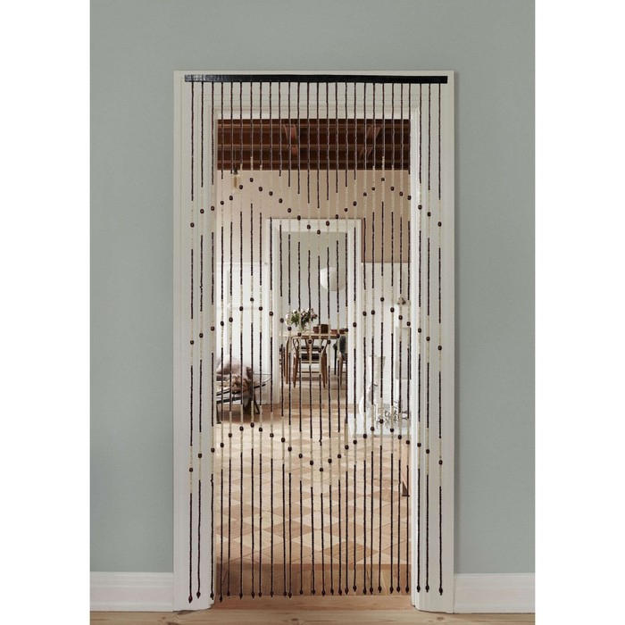 Занавеска декоративная деревянная, 90&times;175 см, 27 нитей