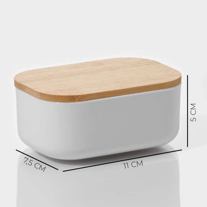 Контейнер для хранения с крышкой LaDо́m &laquo;Натурэль&raquo;, 11&times;7,5&times;5 см, цвет белый