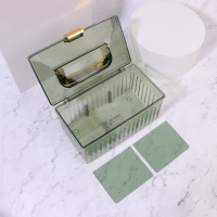 Органайзер для хранения косметических принадлежностей &laquo;LIGHT&raquo;, сундук с крышкой, съёмные перегородки, 21,5 &times; 12 &times; 12 см, цвет МИКС