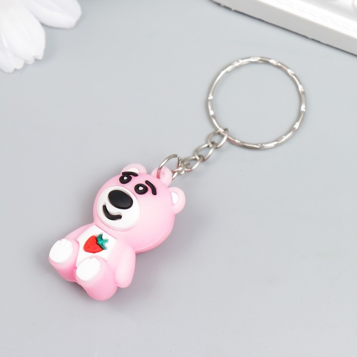 Брелок резина Брелок резина "Медвежонок с клубничкой на пузе" МИКС