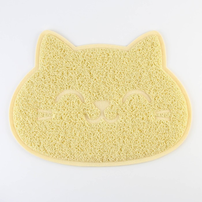 Коврик универсальный под миску и лоток &laquo;Мордочка&raquo;, 30х40 см, бежевый