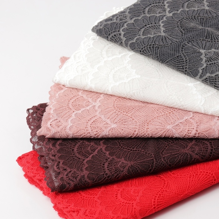 Кружевная эластичная ткань, 180 мм &times; 2,7 &plusmn; 0,5 м, цвет красный