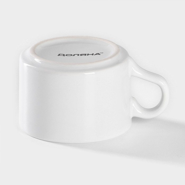 Кружка керамическая Доляна Coffee break, 150 мл, цвет белый