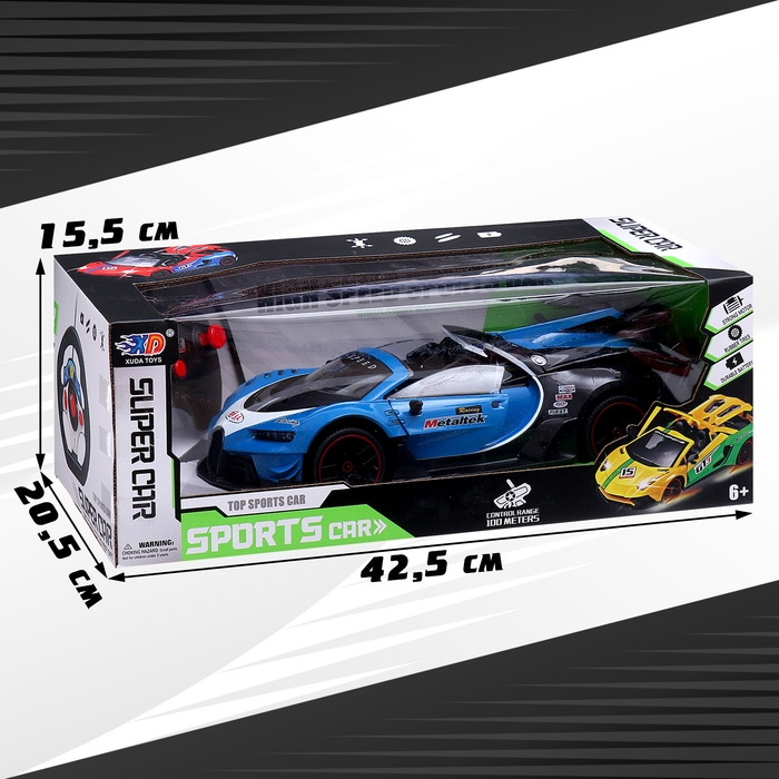 Машина радиоуправляемая &laquo;Купе&raquo;, 1:12, открываются двери, работает от аккумулятора, цвет синий