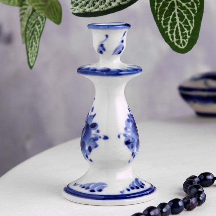 Подсвечник маленький, гжель Подсвечник маленький, гжель