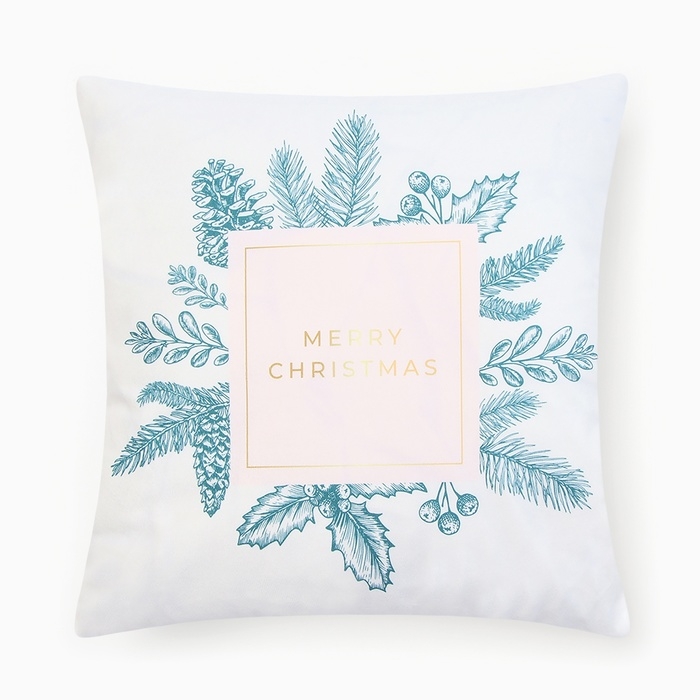 Новый год. Чехол на подушку Этель Новый год. Чехол на подушку Этель "Венок" 40х40см,100% п/э
