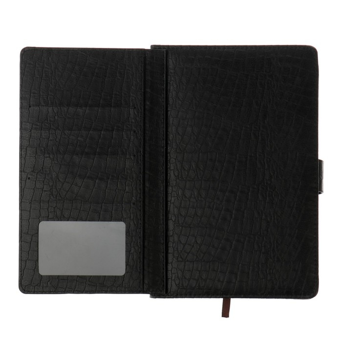 Ежедневник недатированный А5, 140 листов в клетку, с хлястиком, обложка кожзам, МИКС