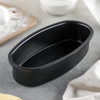 Форма для выпечки &laquo;Кекс&raquo;, 23&times;12&times;5,5 см, антипригарное покрытие, цвет чёрный