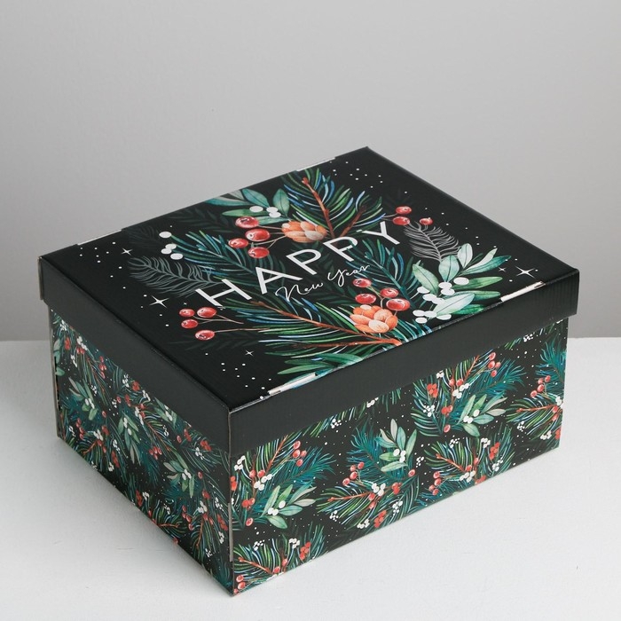 Коробка подарочная новогодняя складная &laquo;Волшебного нового года&raquo;, 31,2 х 25,6 х 16,1 см, Новый год