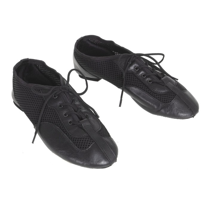 Джазовки «Спорт», натуральная кожа, с сеткой, длина по стельке 22,5 см, цвет чёрный Джазовки «Спорт», натуральная кожа, с сеткой, длина по стельке 22,5 см, цвет чёрный