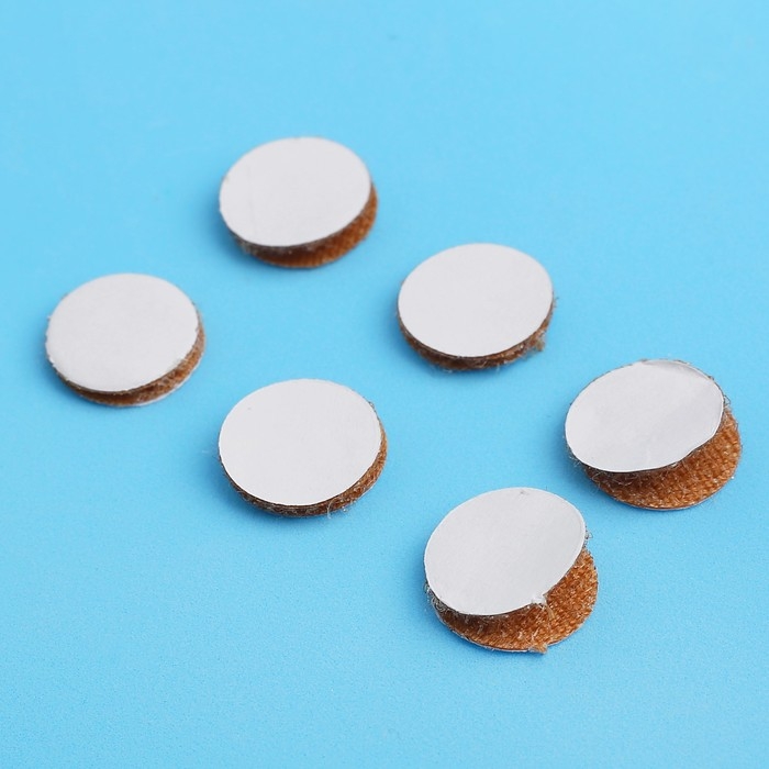 Липучка на клеевой основе &laquo;Круг&raquo;, набор 55 шт., размер 1 шт. 1.5 см, цвет коричневый