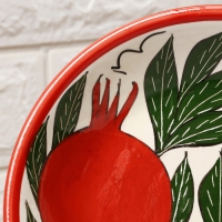 Тарелка Риштанская Керамика "Гранат", микс, глубокая, 20 см