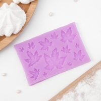 Молд Доляна &laquo;Листья&raquo;, силикон, 9,5&times;6,3 см, цвет МИКС