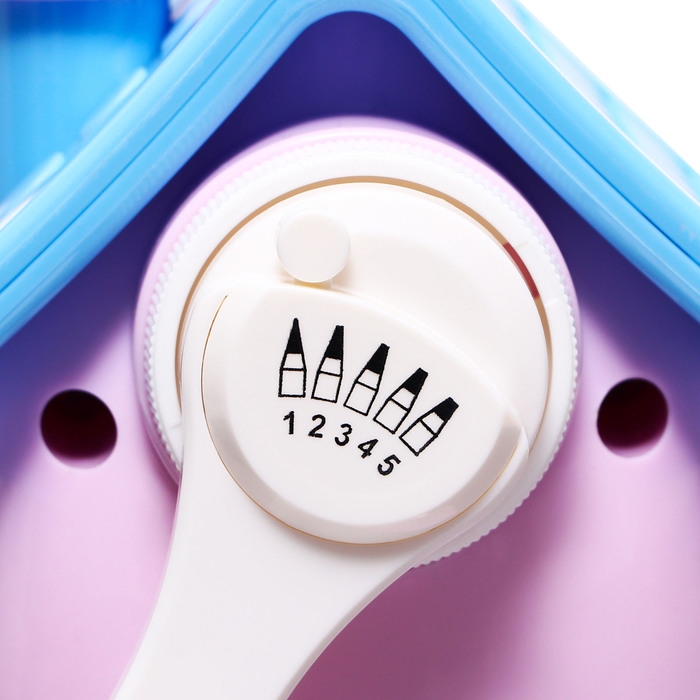 Точилка механическая с контейнером, 5 видов заточки, Домик Сиреневый Точилка механическая с контейнером, 5 видов заточки, Домик Сиреневый