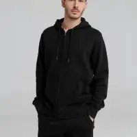 Толстовка на молнии с капюшоном унисекс King, черная, размер M