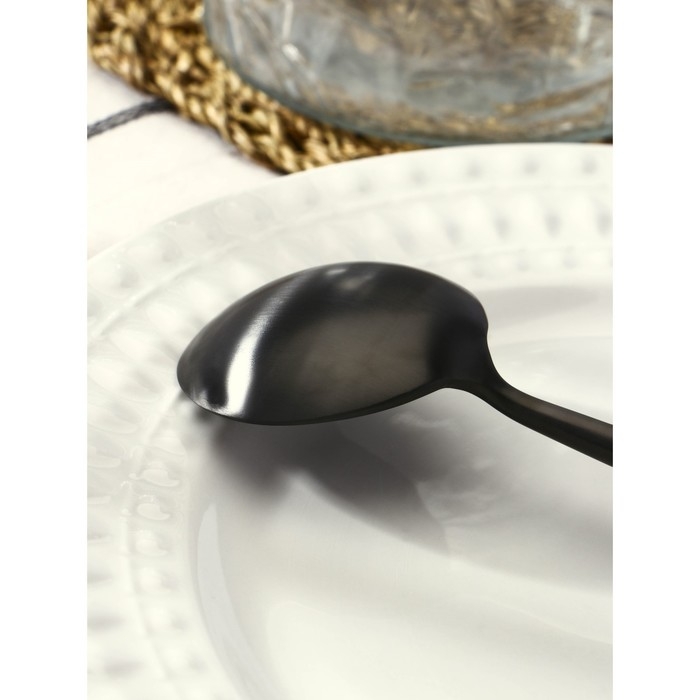 Ложка столовая из нержавеющей стали Magistro «Фолк», длина 21 см, цвет чёрный Ложка столовая из нержавеющей стали Magistro «Фолк», длина 21 см, цвет чёрный