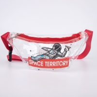 Сумка поясная &laquo;Космос&raquo; прозрачная, цвет красный