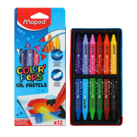 Пастель масляная детская 12 цветов, Maped OIL PASTEL, треугольный корпус Пастель масляная детская 12 цветов, Maped OIL PASTEL, треугольный корпус