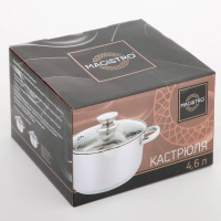 Кастрюля из нержавеющей стали Magistro Klimena, 4,6 л, крышка-дуршлаг, носик для слива, капсульное дно, индукция Кастрюля из нержавеющей стали Magistro Klimena, 4,6 л, крышка-дуршлаг, носик для слива, капсульное дно, индукция