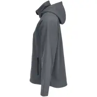 Куртка софтшелл с капюшоном женская Race Women, темно-серая, размер 3XL