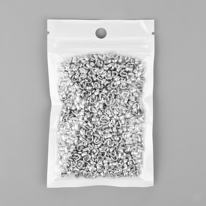 Верхний ограничитель для молнии, металлический, №5, 1000 &plusmn; 20 шт, цвет серебряный