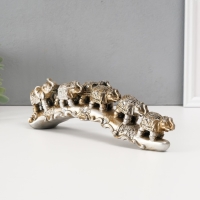 Сувенир полистоун стразы "7 слонов" 9х29х6 см