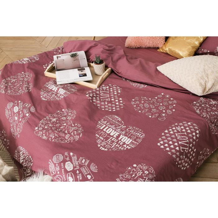 Постельное бельё Этель Te amo, вид 2, 1.5-сп., 143 &times; 215 см, 150 &times; 214 см, 70 &times; 70 см (2 шт.), бязь