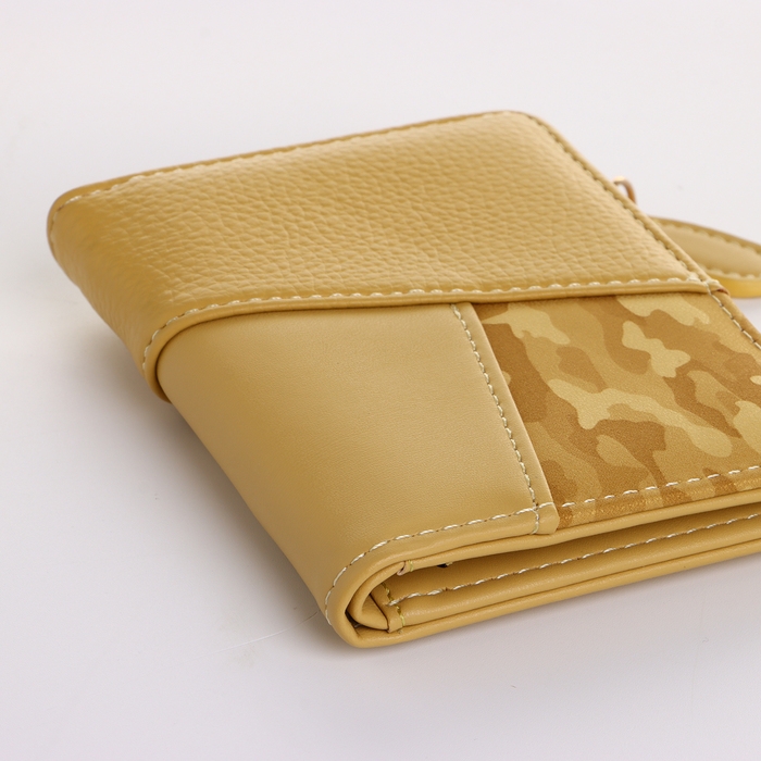 Кошелёк женский на кнопке, цвет жёлтый Кошелёк женский на кнопке, цвет жёлтый