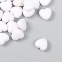 Бусины пластик "Сердечко белоснежное" набор 20 гр 0,6х1х1 см Бусины пластик "Сердечко белоснежное" набор 20 гр 0,6х1х1 см