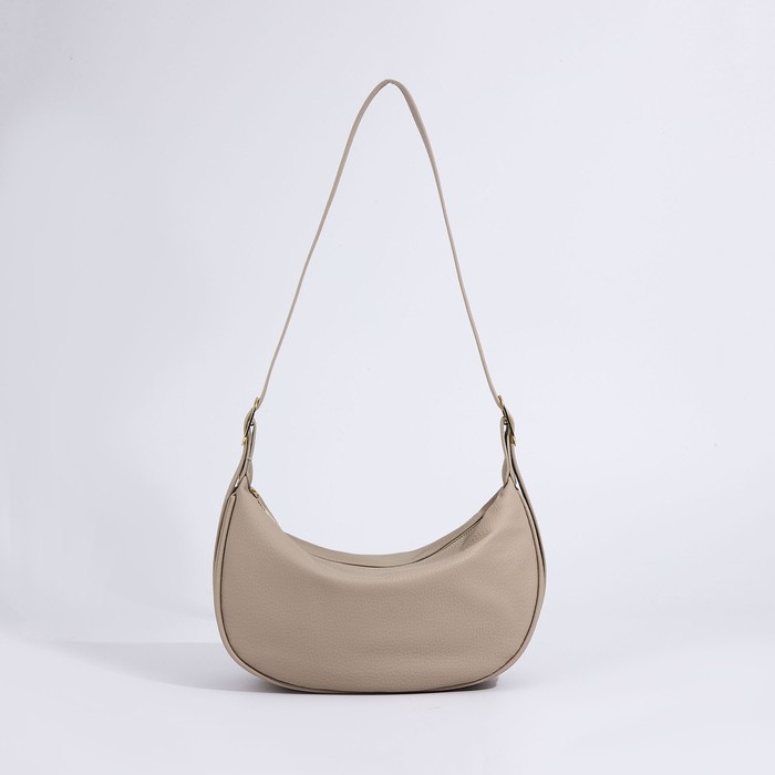 Сумка-багет на молнии, цвет бежевый