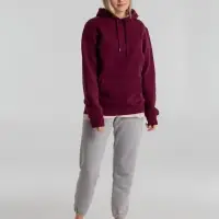 Толстовка с капюшоном унисекс King, бордовая, размер XS