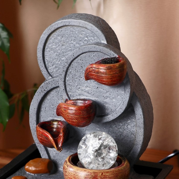 Фонтан "Мелитон" круги, 12х16х29 см (с подсветкой)