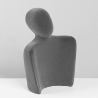 Бюст для украшений &laquo;Силуэт&raquo;, 13,5&times;7&times;20 см, h=20 см, флок, цвет серый