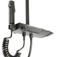 Душевая система ZEIN Z3896, верхняя и ручная лейка, ПВХ шланг, экран температуры, графит Душевая система ZEIN Z3896, верхняя и ручная лейка, ПВХ шланг, экран температуры, графит