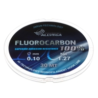 Леска монофильная ALLVEGA FX Fluorocarbon 100%, диаметр 0.10 мм, тест 1.27 кг, 30 м, прозрачная Леска монофильная ALLVEGA FX Fluorocarbon 100%, диаметр 0.10 мм, тест 1.27 кг, 30 м, прозрачная