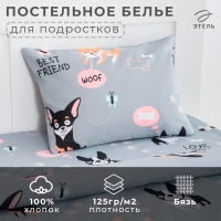 Постельное белье "Этель" 1.5 сп Best friend 143*215 см, 150*214 см, 50*70 см -1 шт,100% хл, бязь Постельное белье "Этель" 1.5 сп Best friend 143*215 см, 150*214 см, 50*70 см -1 шт,100% хл, бязь