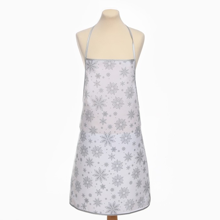 Фартук Доляна Снежинки серебро 70*80 см, 100% п/э